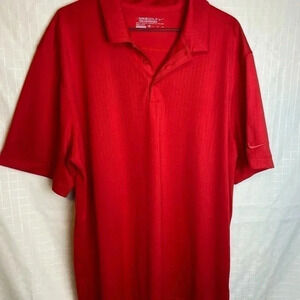 Men's NIKE GOLF PERFORMANCE DRI-FIT Sz XL Red Shirt Sleeve Polo Shirt